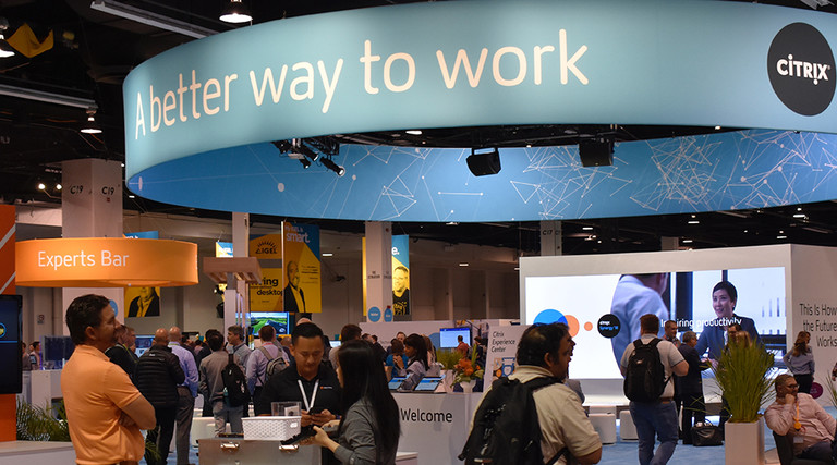 The conference show floor at the Citrix Synergy 2018 conference
