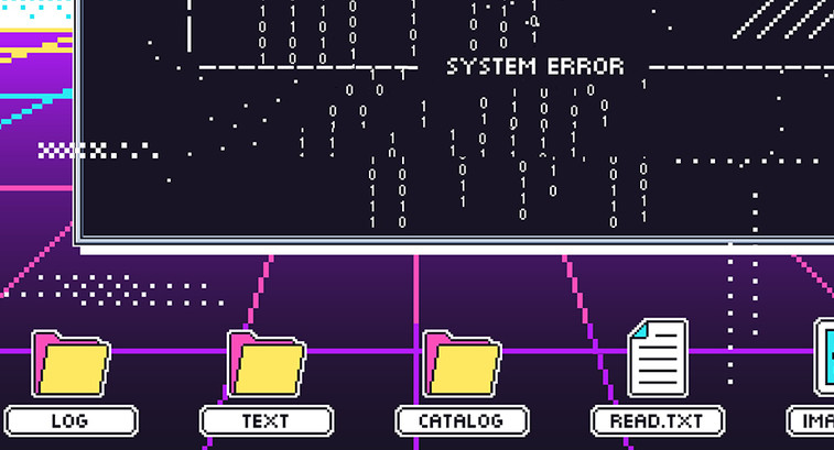 Retro terminal or old computer screen, virtual hack attack and program glitch system error