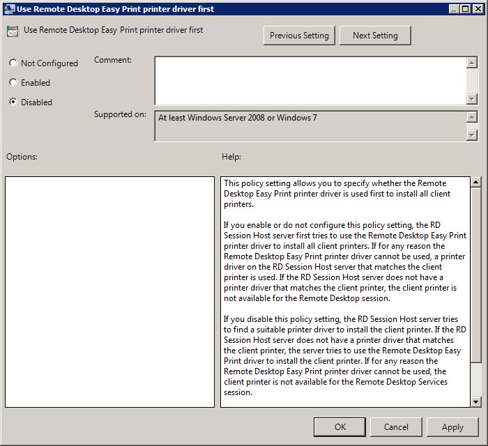 Windows Server 2012 Essentials Terminal Services