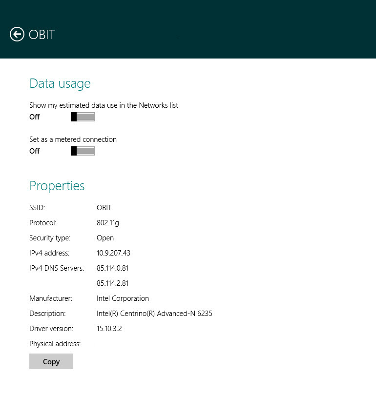 Windows 8 Mobile Estimated Data Usage