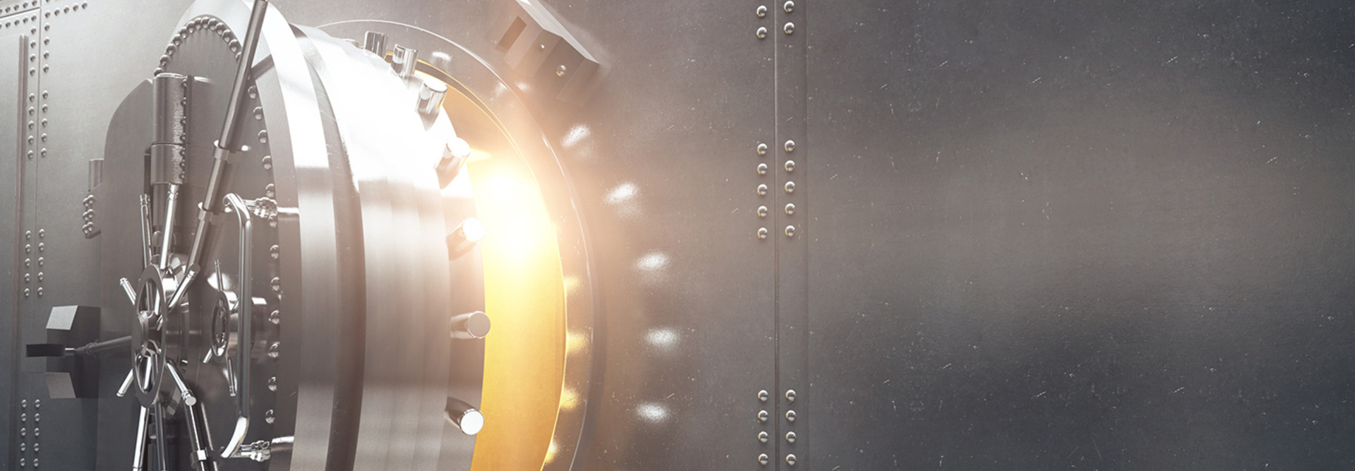 A bank vault slightly ajar 