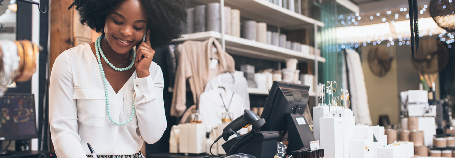 Woman working in a retail store 