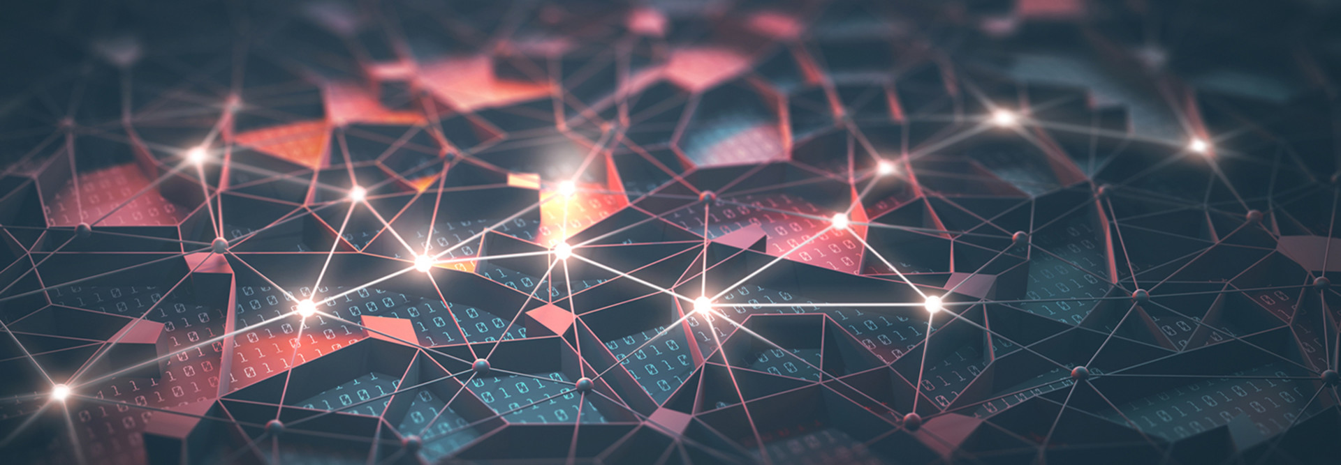 Cybersecurity abstract image of digital 1's and 0's 