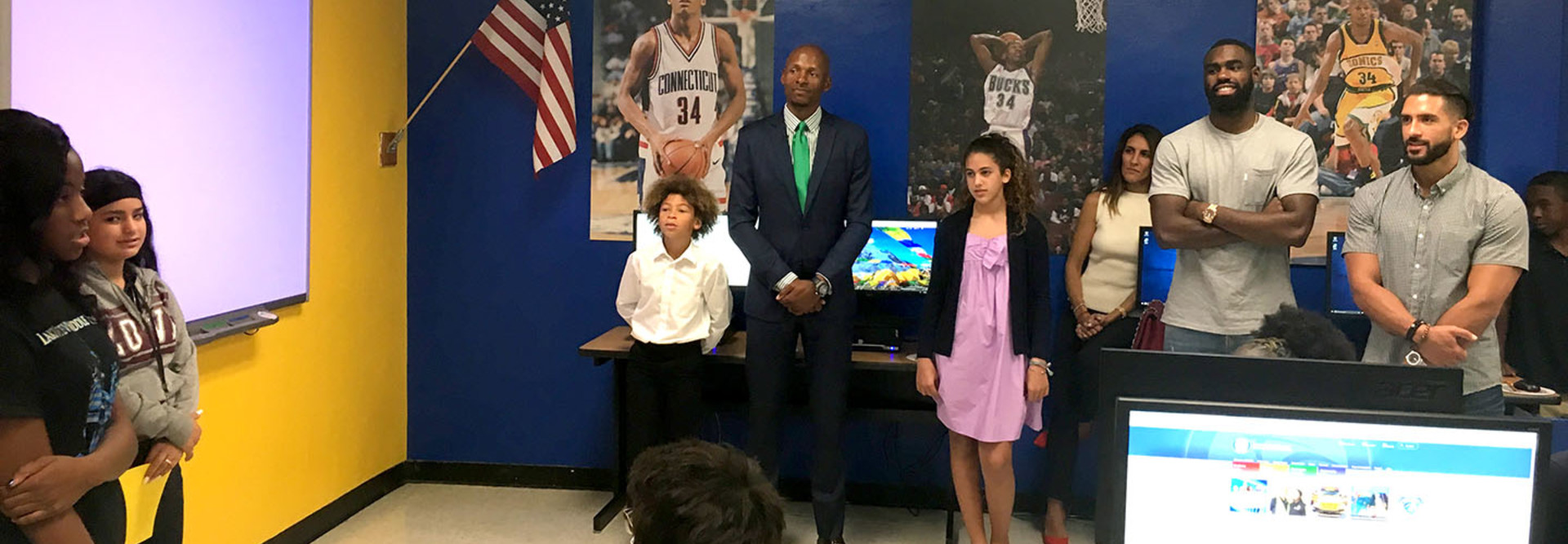 Ray Allen and Tim Hardaway Jr. at Lake Stevens Middle School