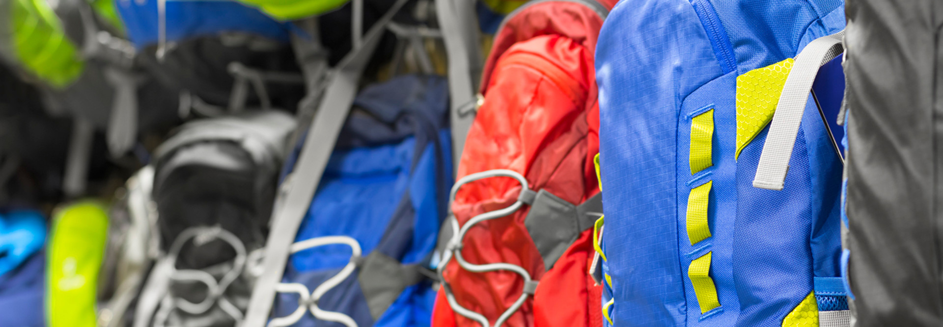 Backpacks in a store for back to school shopping 