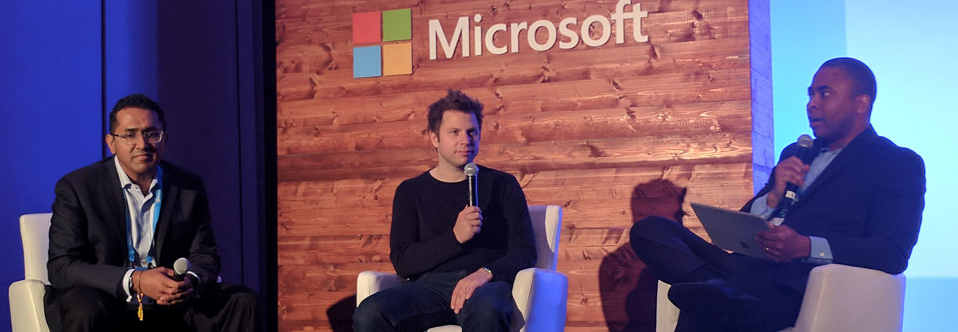 From left: Adi Bhashyam, Vice President Marketing, C3 IoT; Dan Jeavons, General Manager - Data Science, Shell; and Uwa Airhiavbere, Director, WW Oil & Gas, Microsoft.