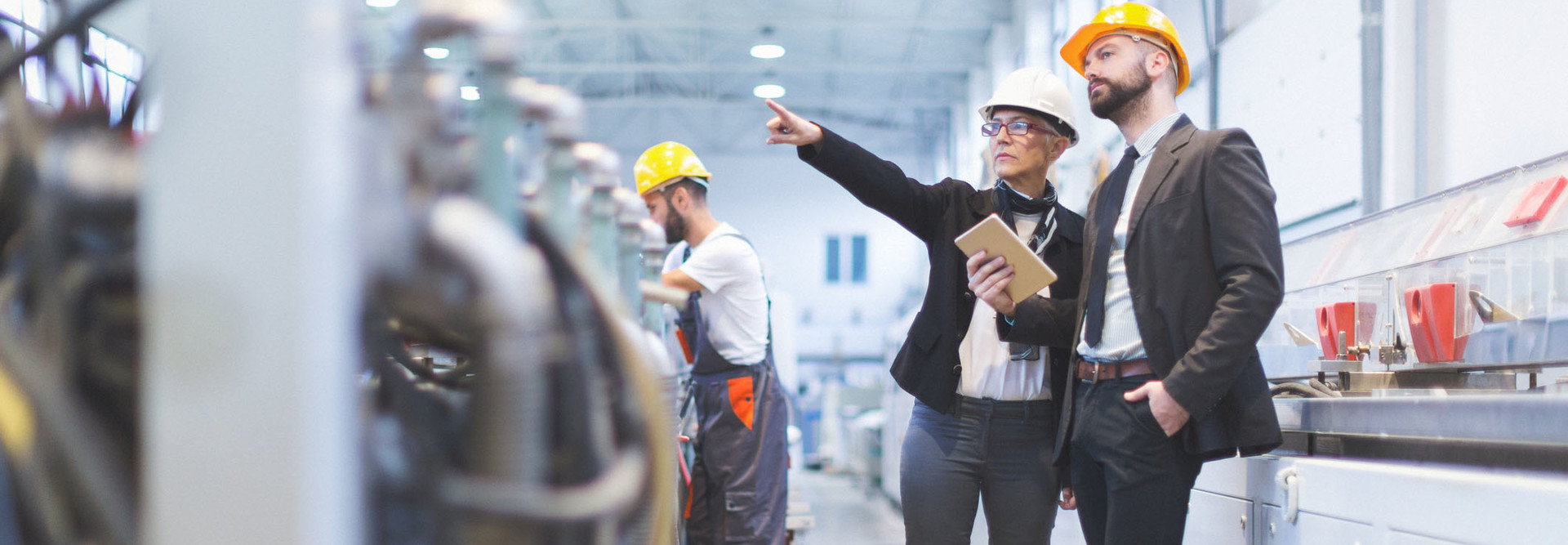 Quality inspectors team at factory