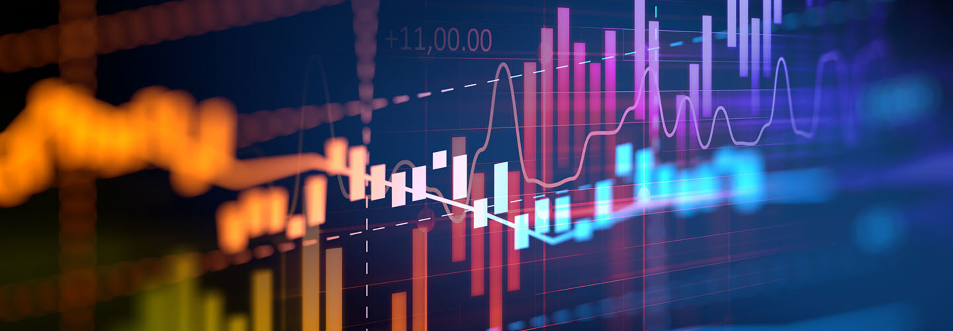 financial graph on technology abstract background