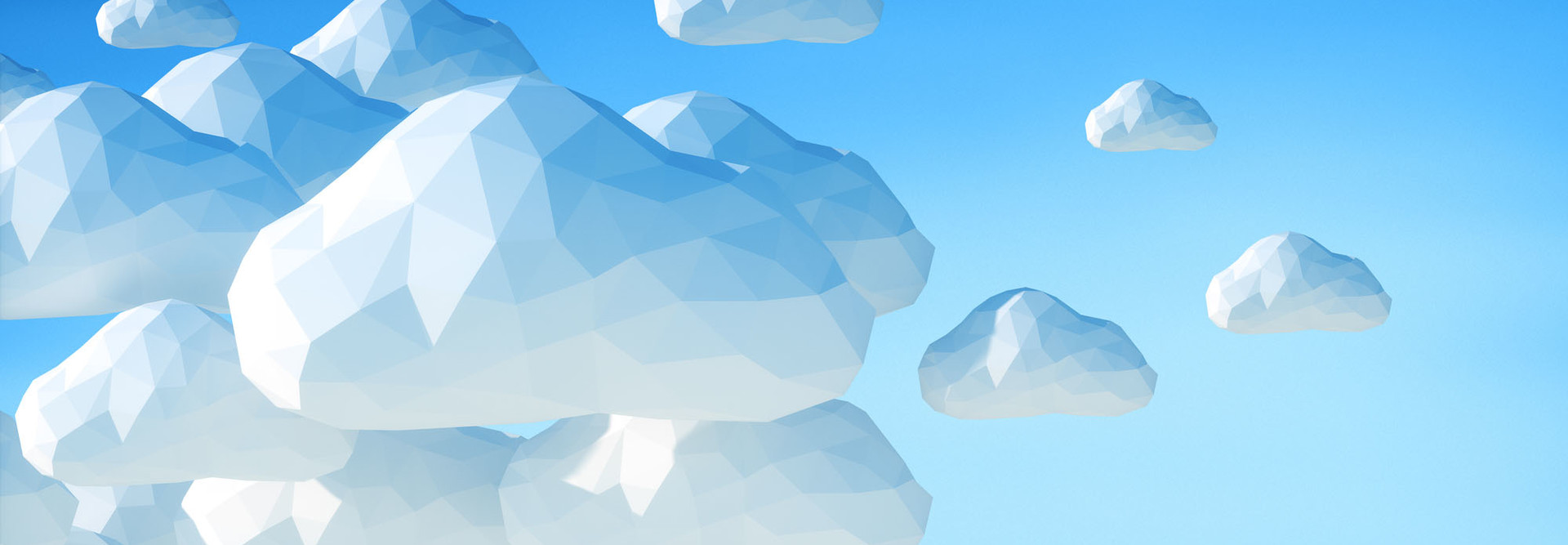 Abstract 3D clouds on blue sky background