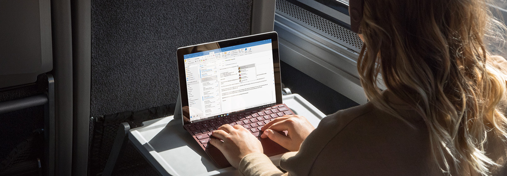 Woman using Windows 10 