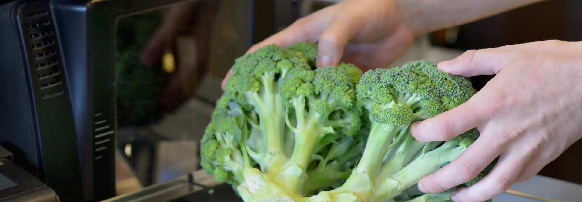 Broccoli being checked out at a self-serve checkout