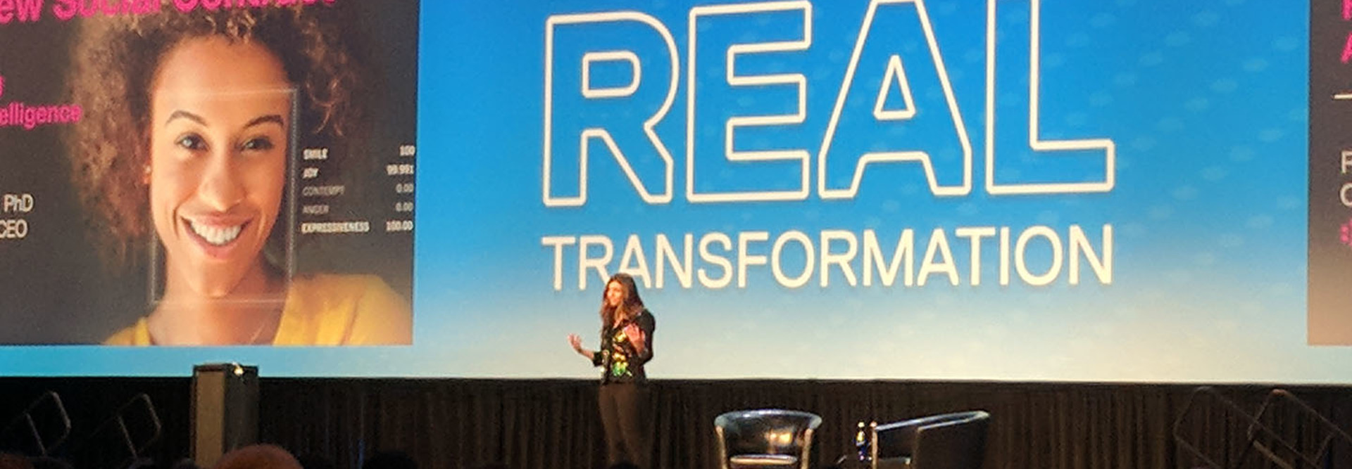 Rana el Kaliouby, Co-founder and CEO of Affectiva speaking at Dell Technologies World 2019.