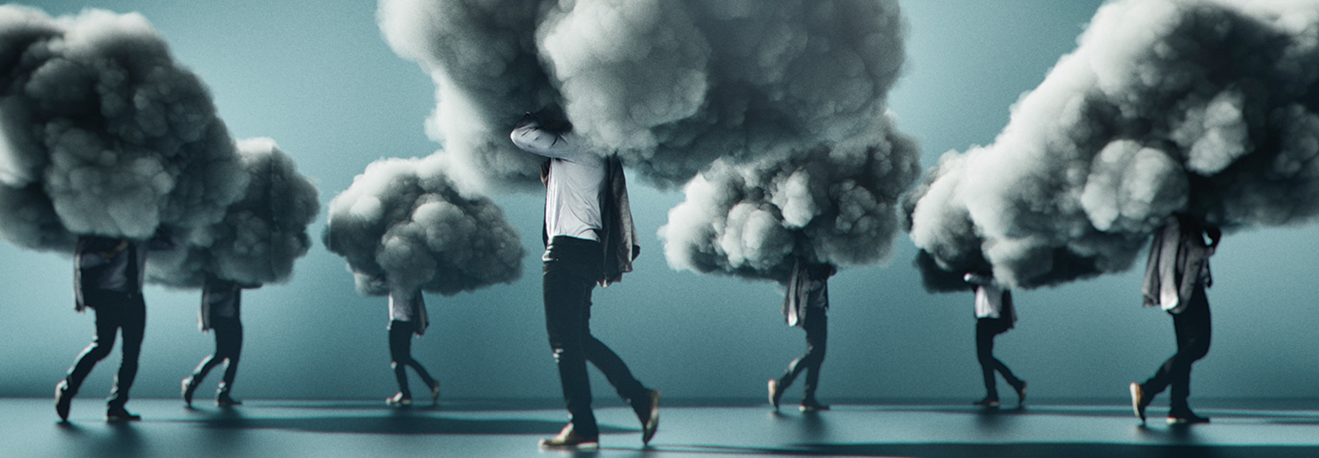 executive heads in the clouds