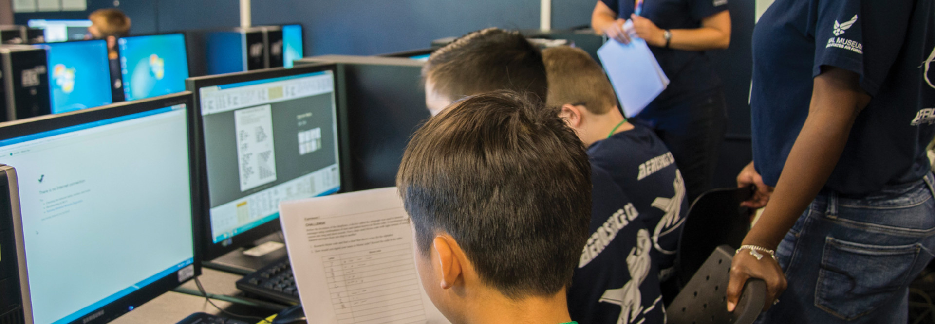 STARBASE instructor Susie Tyson gives directions on how to apply STEM concepts using Morse Code for a potential real-world situation during a two-day STARBASE camp for seventh and graders on Wright-Patterson Air Force base, Ohio, July 11, 2018