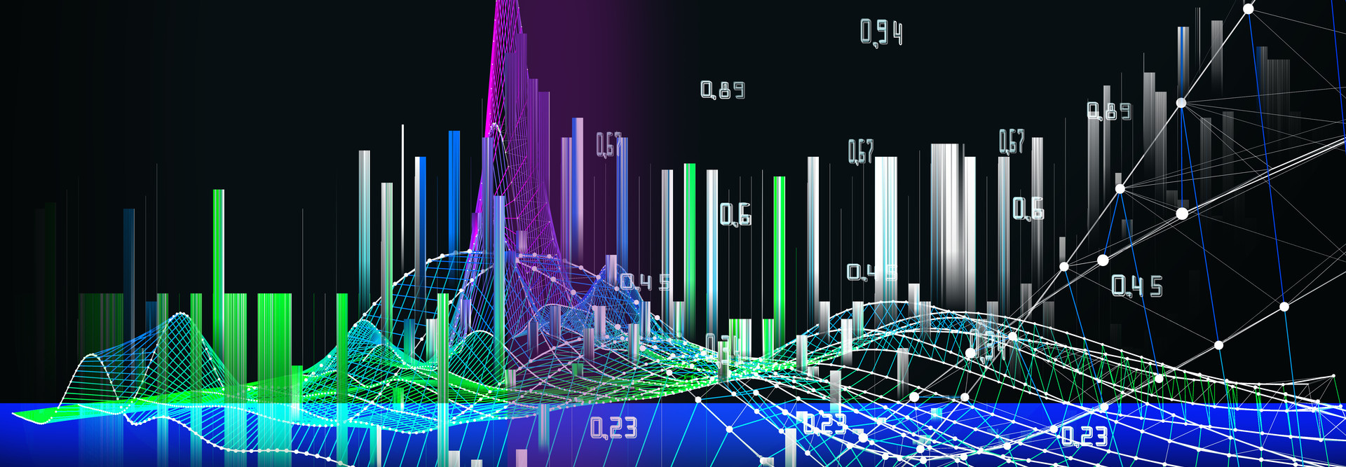 Abstract digital background with graph data