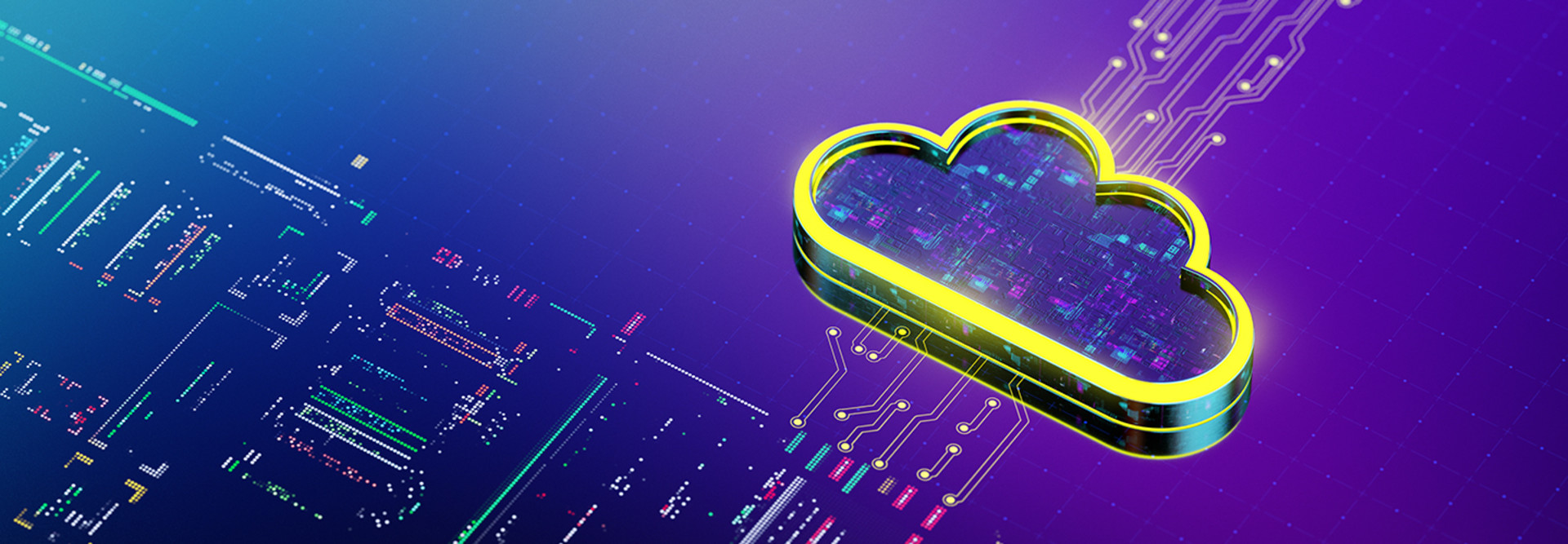 Yellow cloud icon processing data