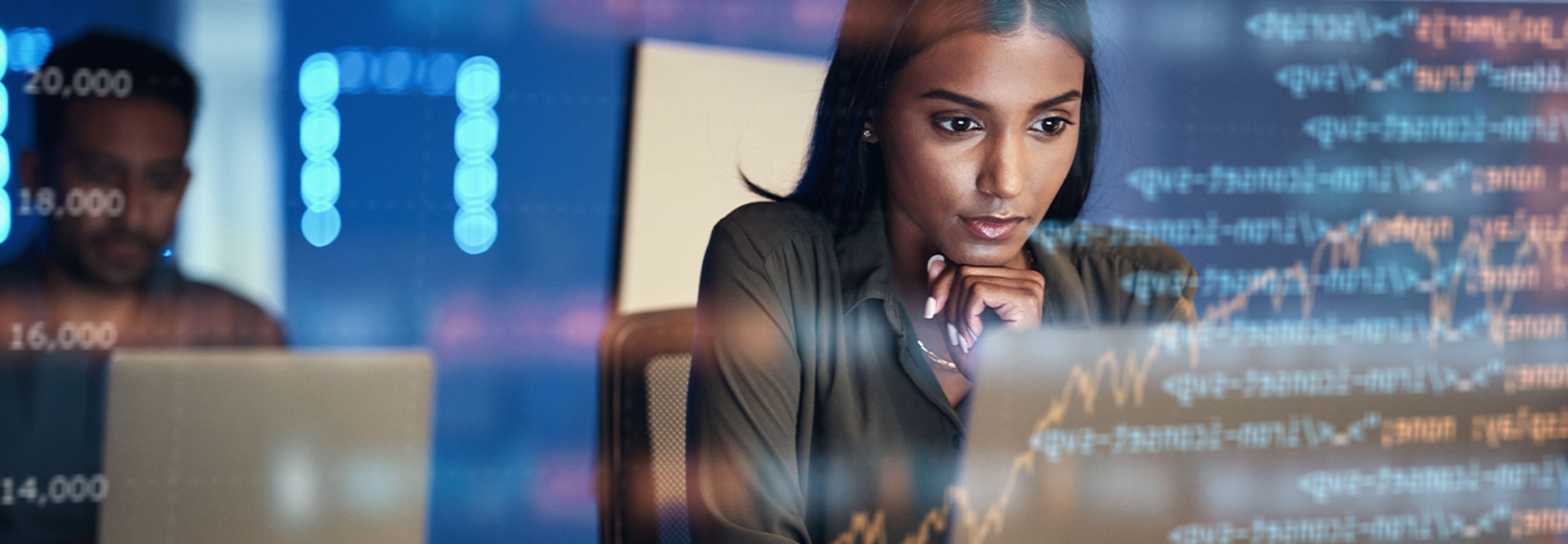 Lady at computer with digital copy