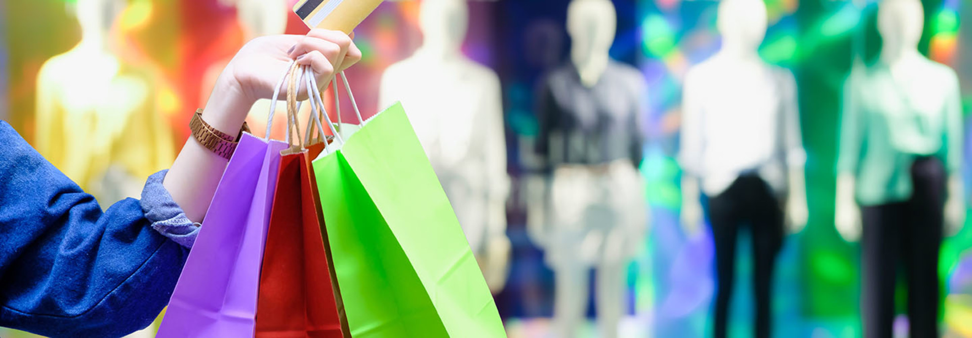Shopping credit card payment concept