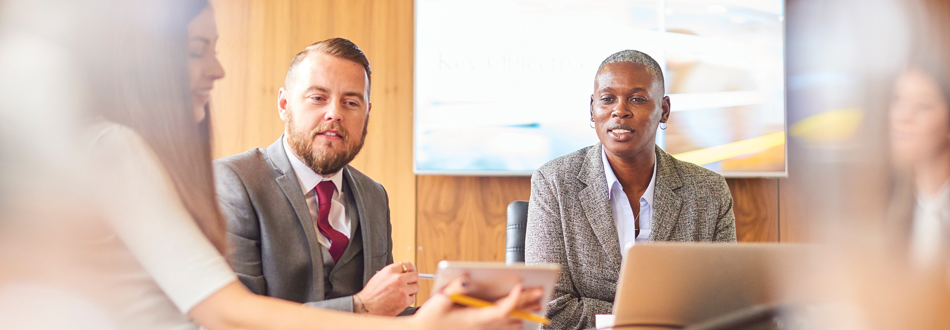 People in an office meeting