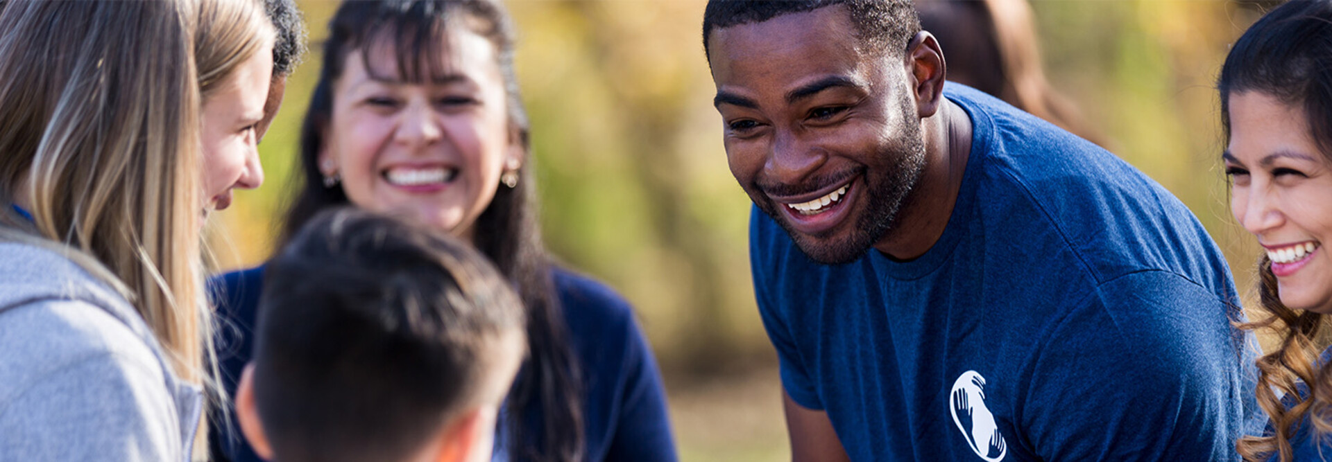 Multi-racial group of nonprofit volunteers