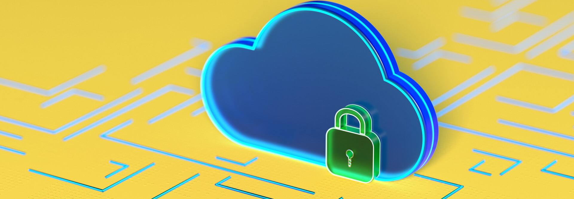 Illustration of cloud and lock