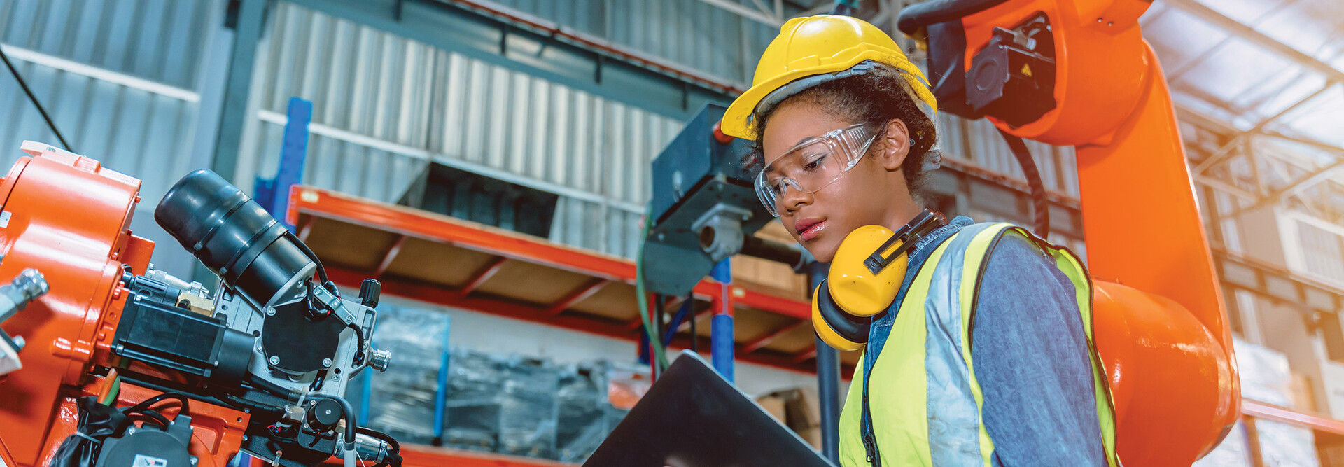 Manufacturing worker in a factory