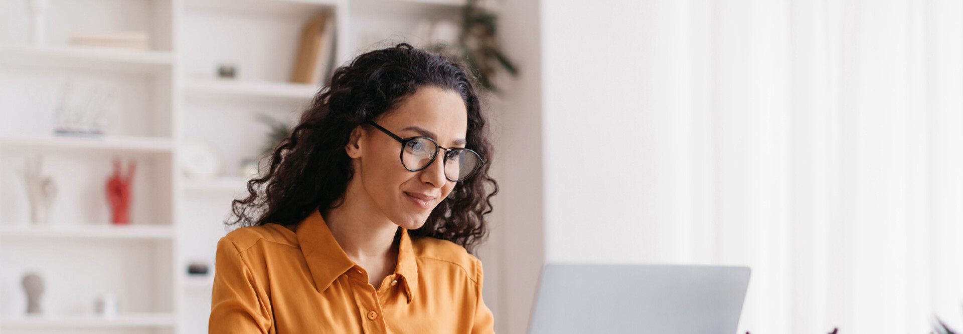 Person using computer in small business