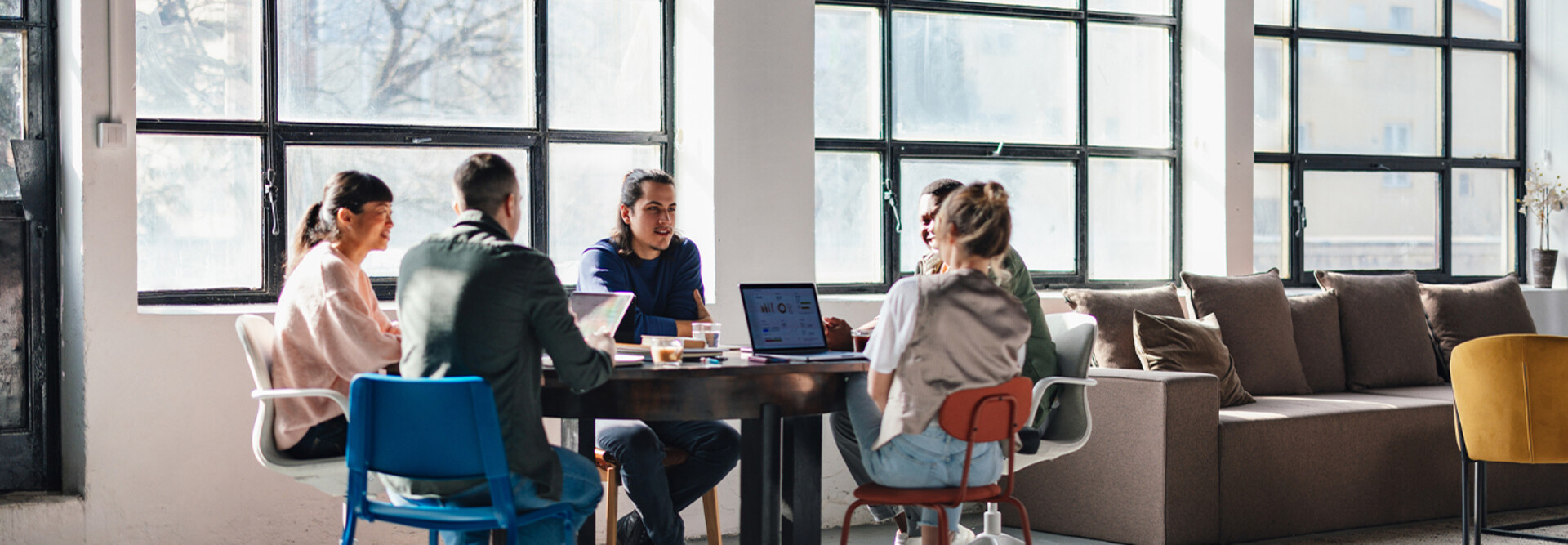 Employees working at a start-up