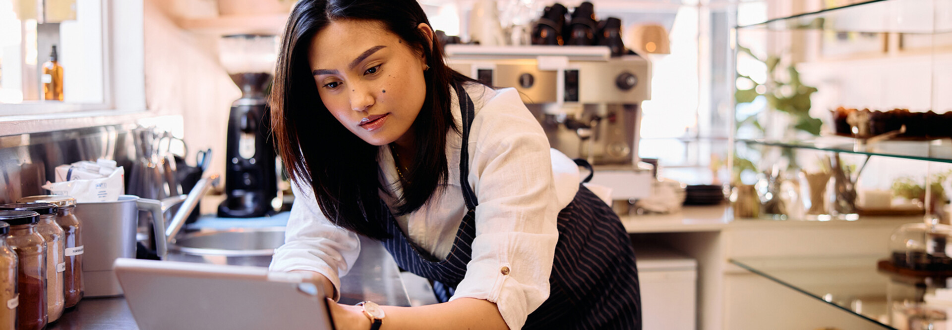 Person working on a tablet