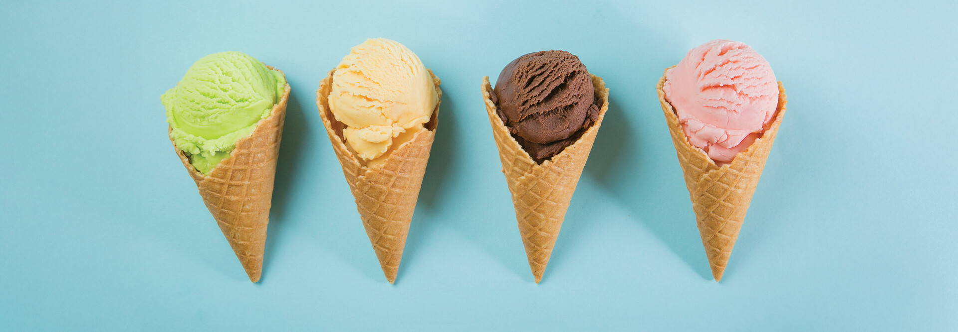 Concept art featuring four ice cream cones