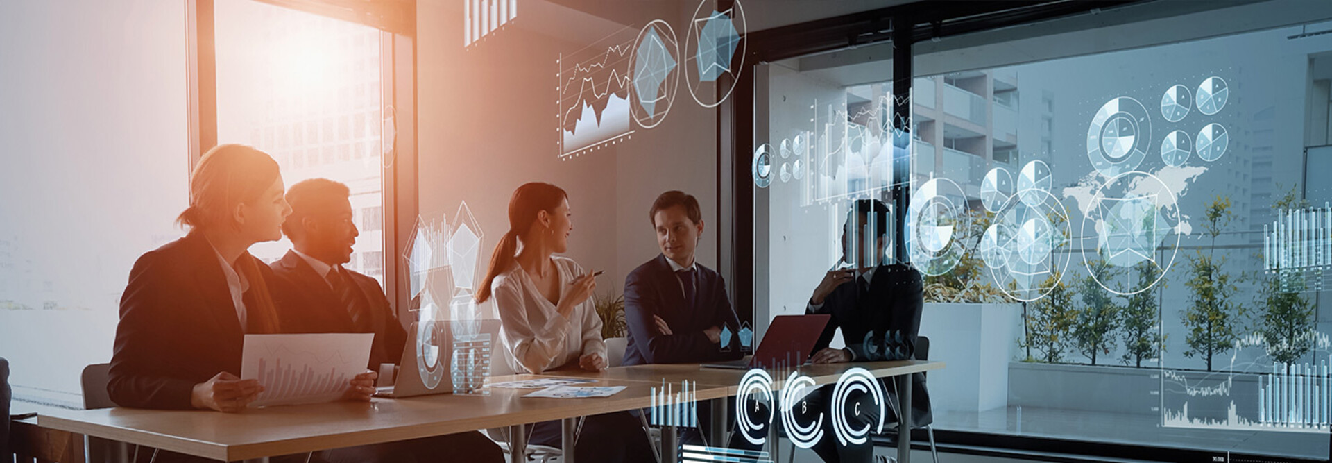 Financial business people using AI 