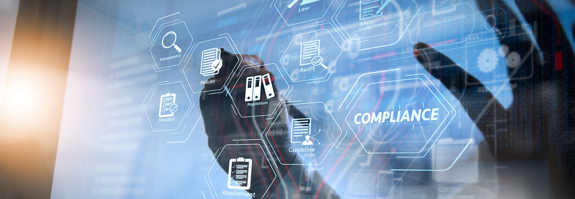 Person using interactive screen to access apps