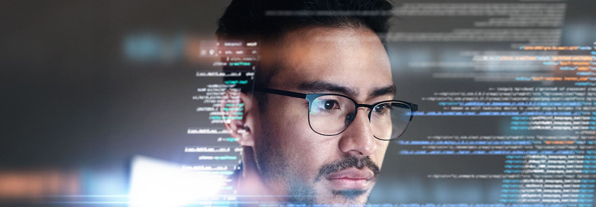 Person working on code