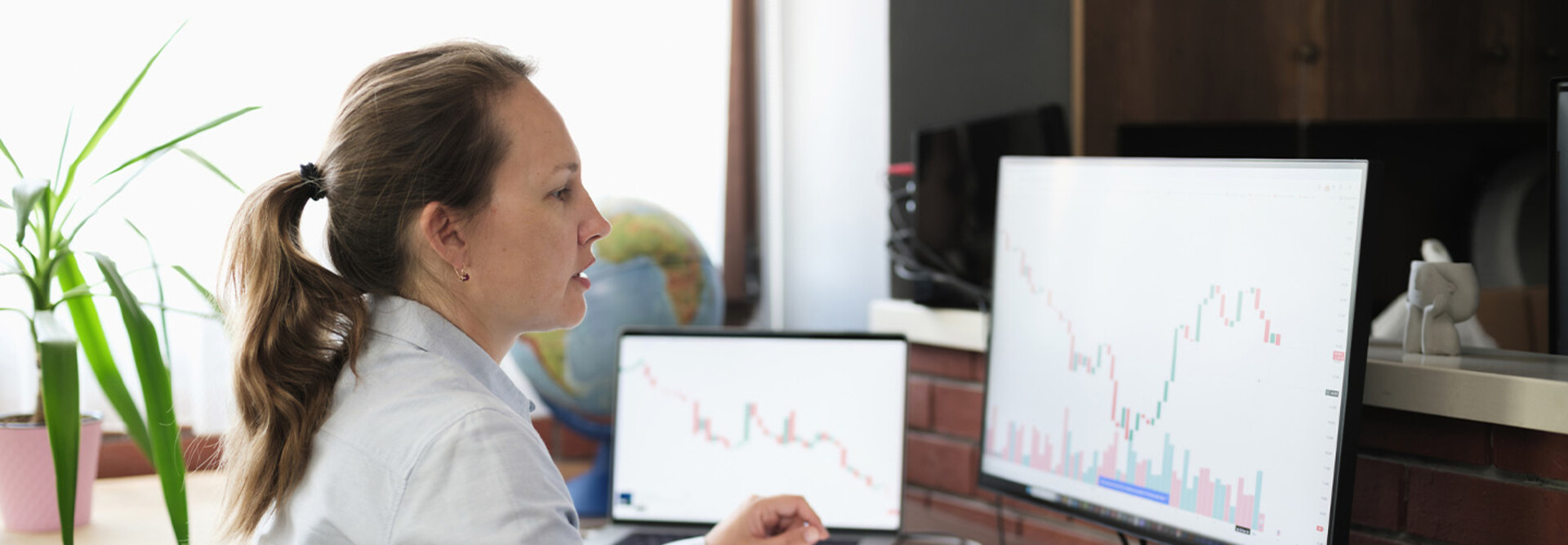 Person reviewing financial data