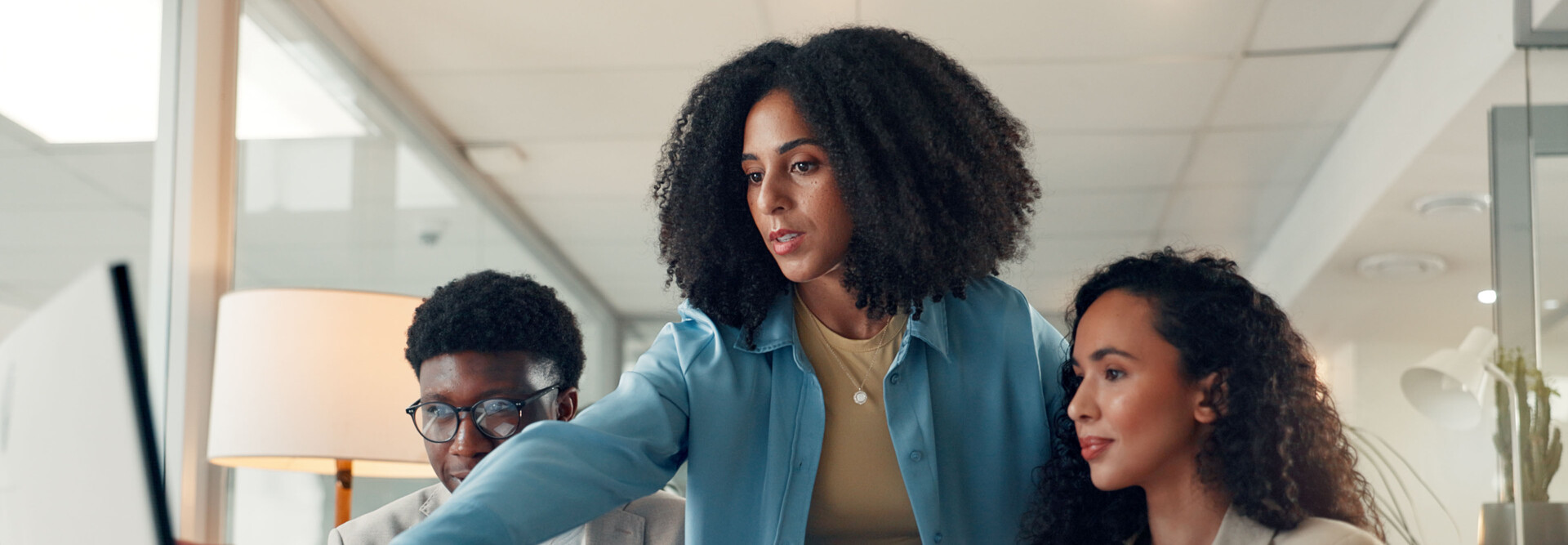 Employees collaborating