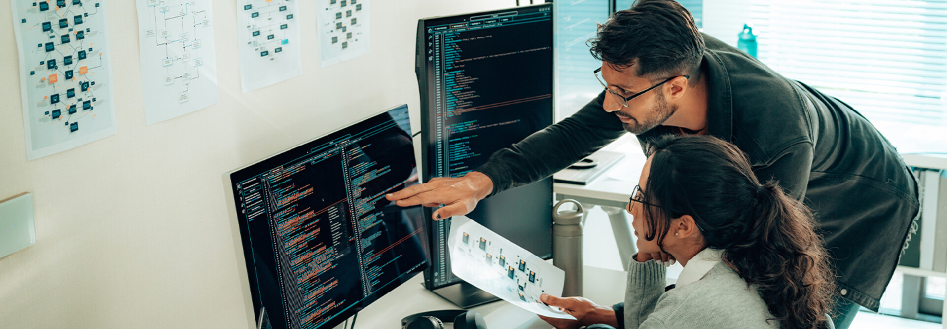 Coworkers collaborating