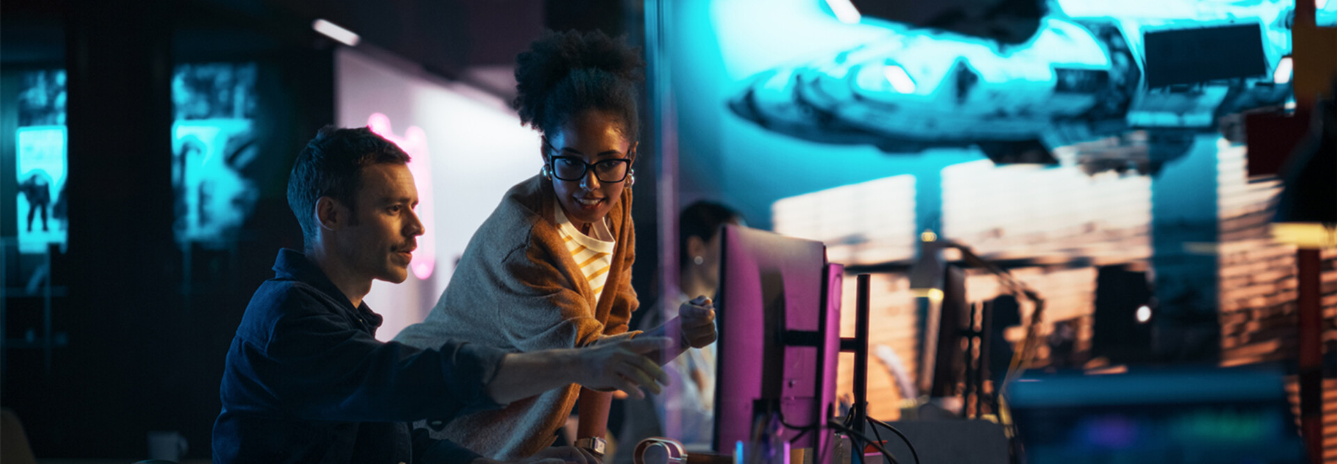 Coworkers collaborating