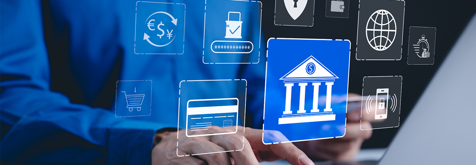 Person accessing financial website