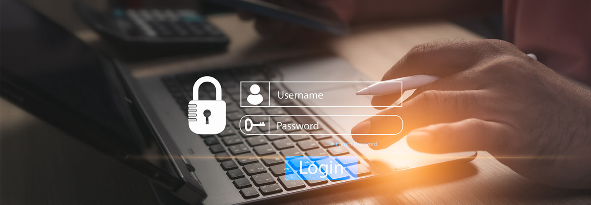 Person logging into computer