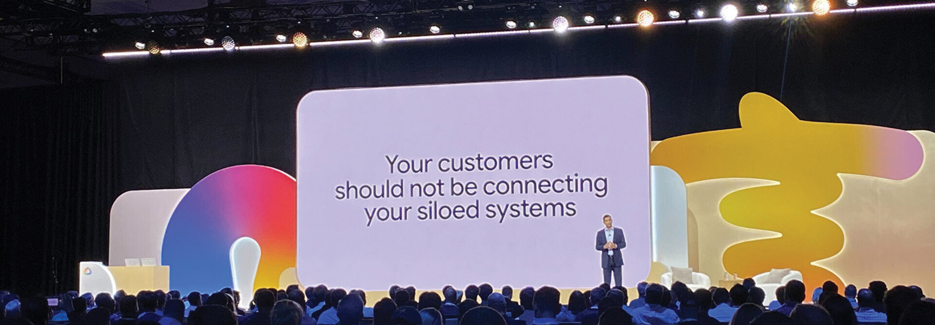 Google Cloud leader at a conference