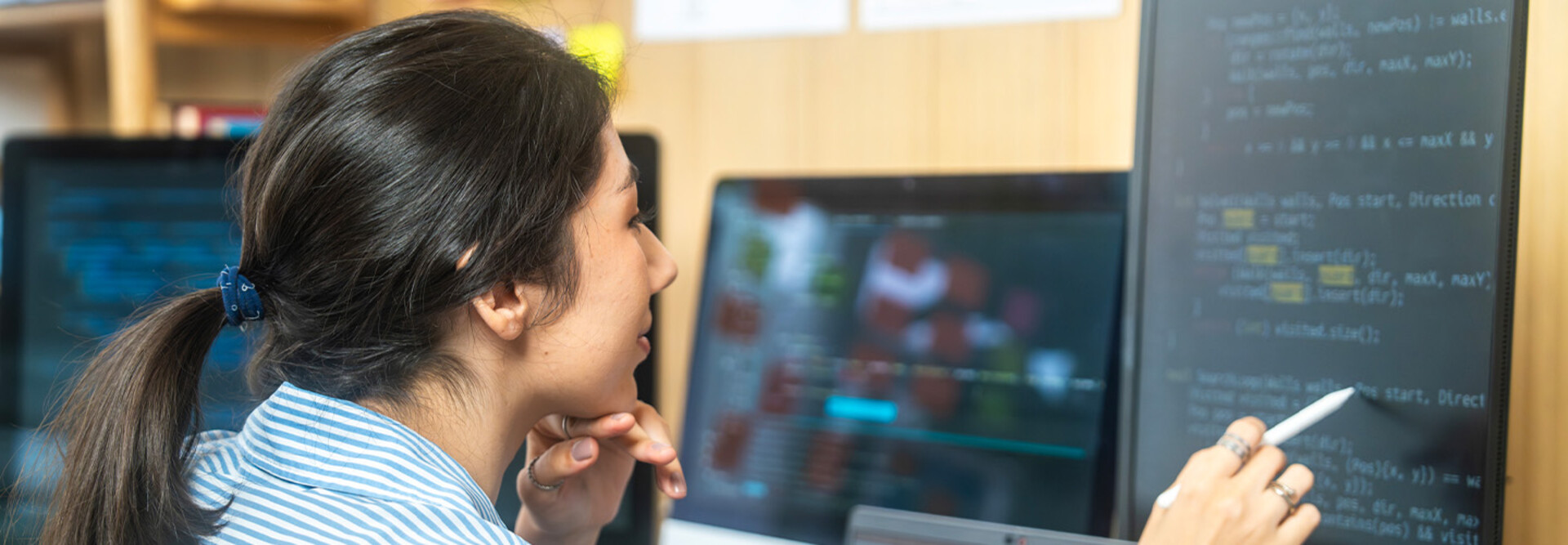 Person reviewing code
