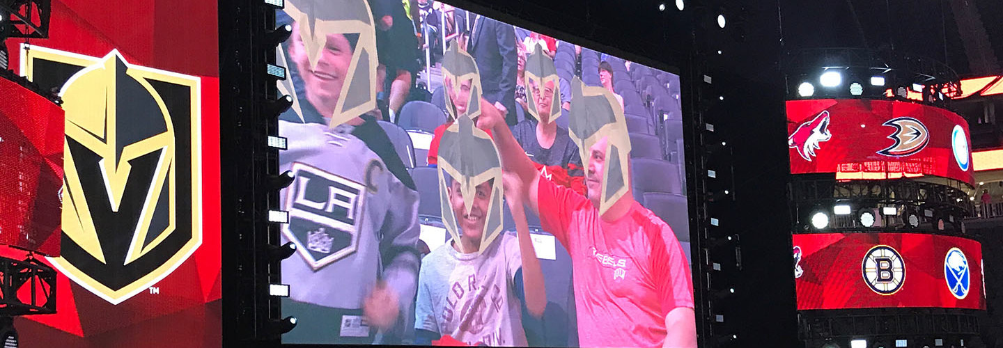 Fans at the NHL Awards have fun with Vegas Knights filters.
