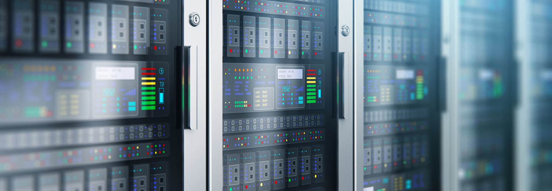 Server room interior in datacenter
