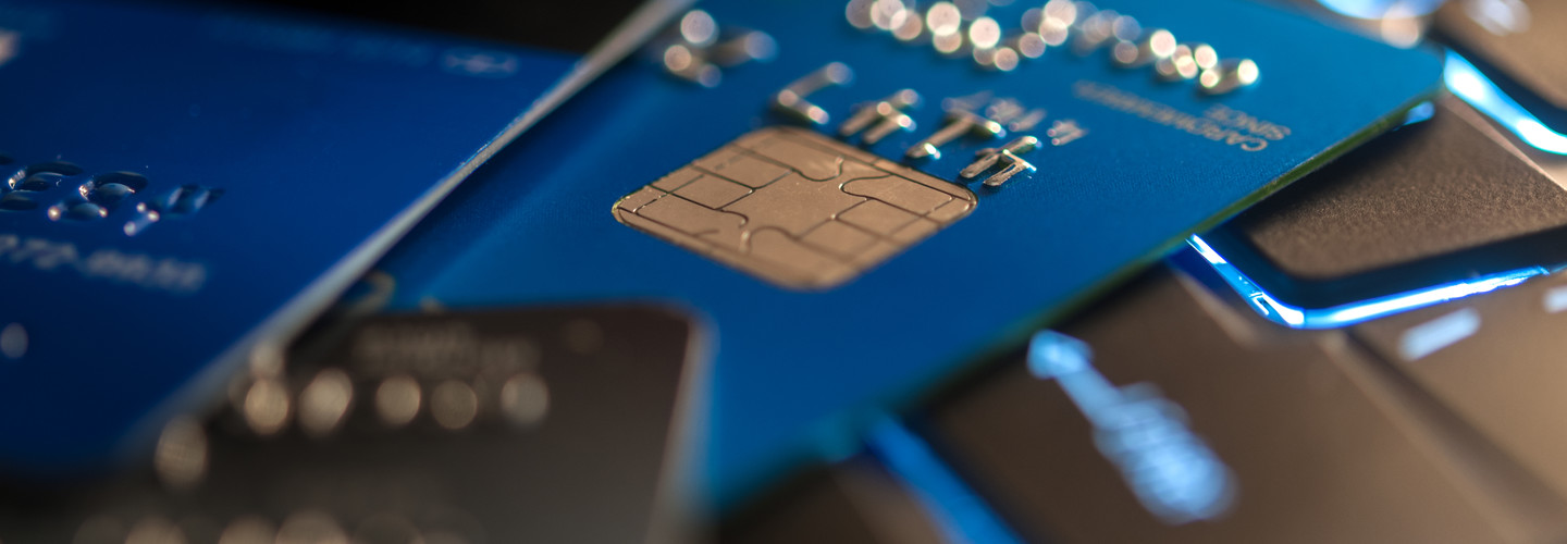 Credit card with visible chip