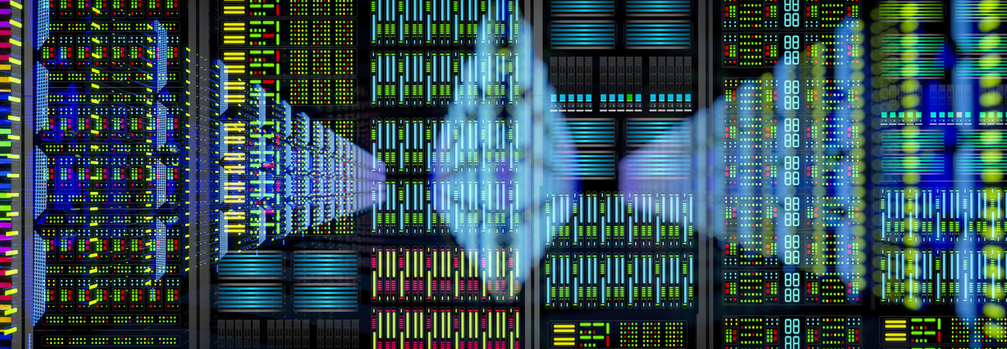 Abstract of server room in data center