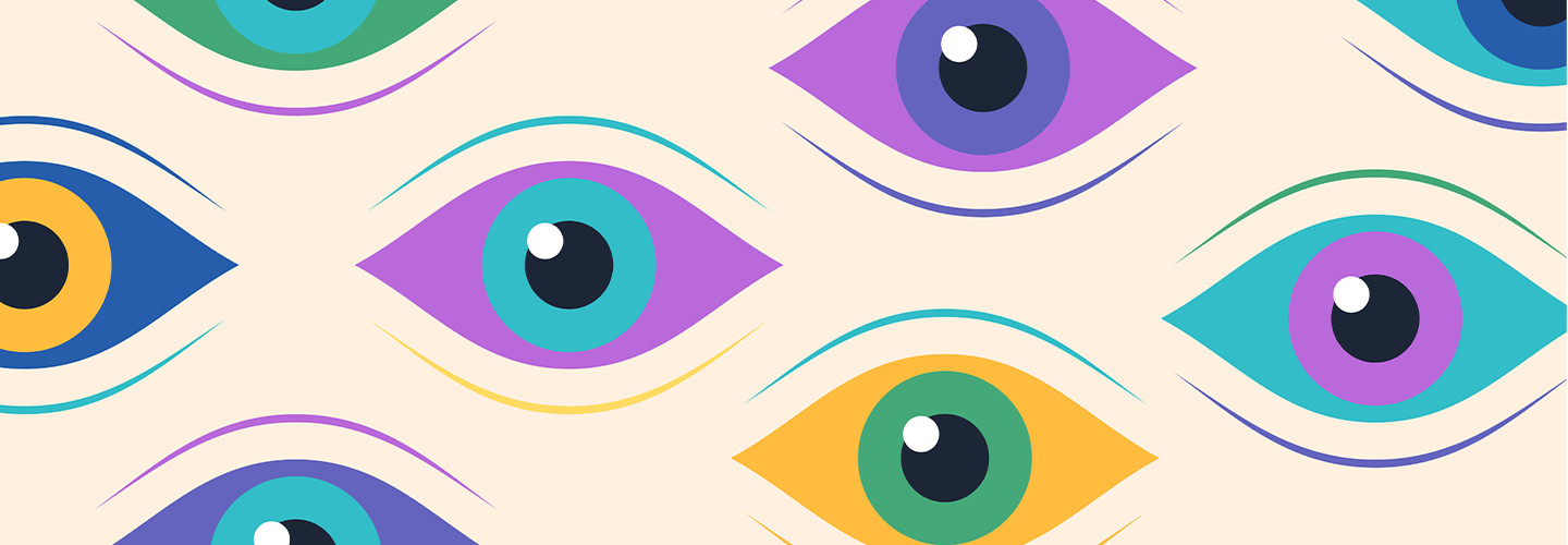 Abstract image of illustrated eyes 