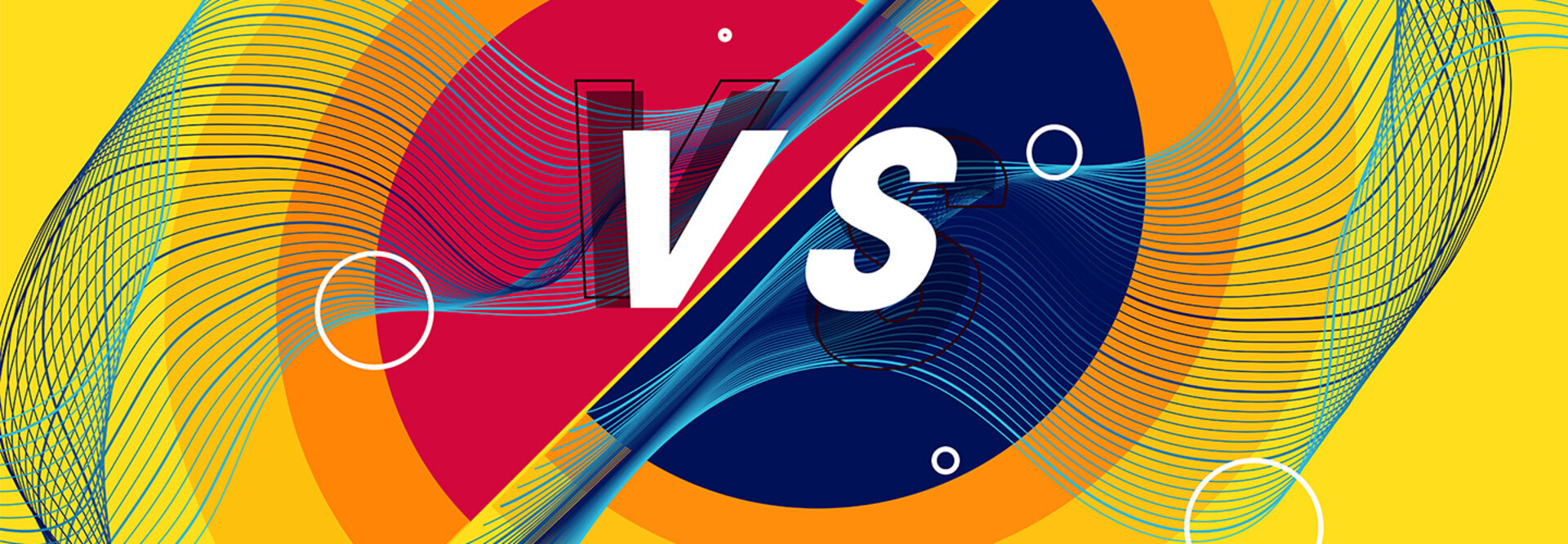Abstract image showing "versus" overlap of shapes