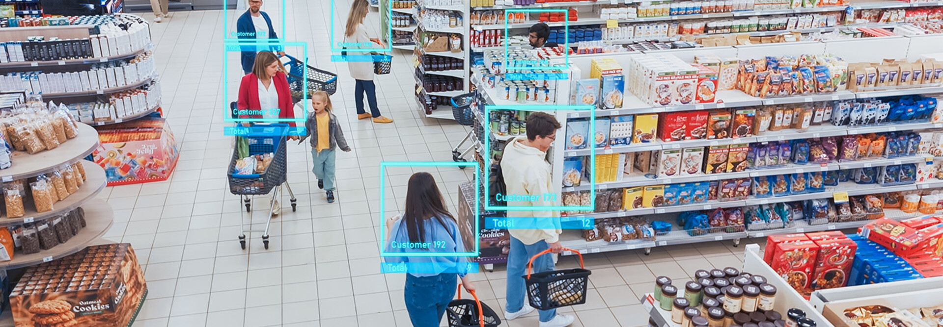 Computer vision spotlighting shoppers in store