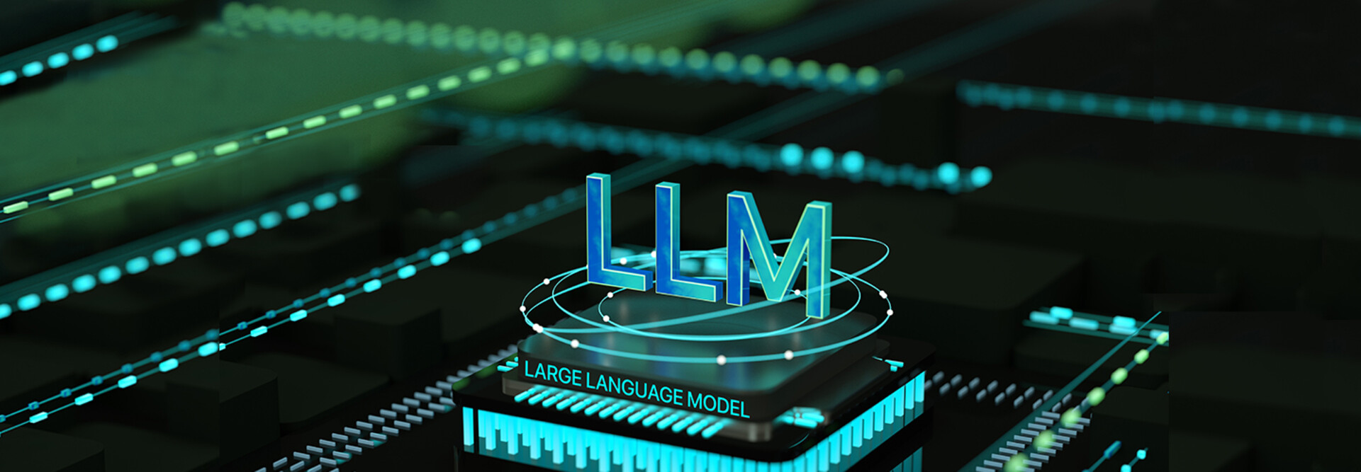 LLM dark background with lights