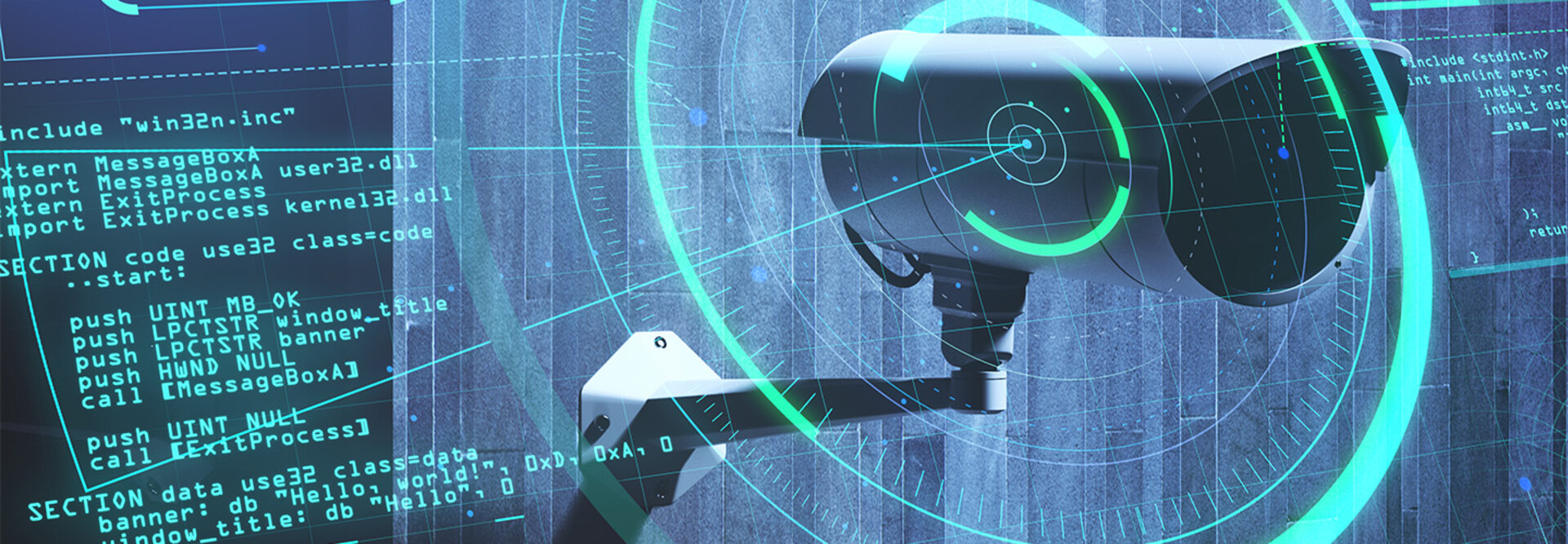image of surveillance camera scanning for threats